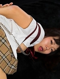 Japanese schoolgirl whore Chiaki Kitahara gets tied up but she still wants cock stuffed in her mouth.