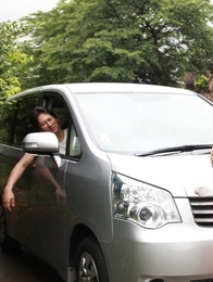 Sara Mizuhara teases her boyfirend in front of their car