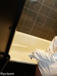 Chubby Ryo Izumi teases us in the shower