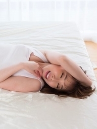 Pale seductress with a soft belly, Aya Kisaki, using her perfect toes to get him off