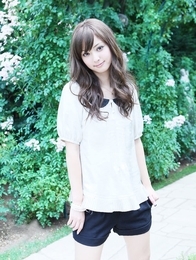 Gorgeous snow white asian beauty allures with her big brown eyes